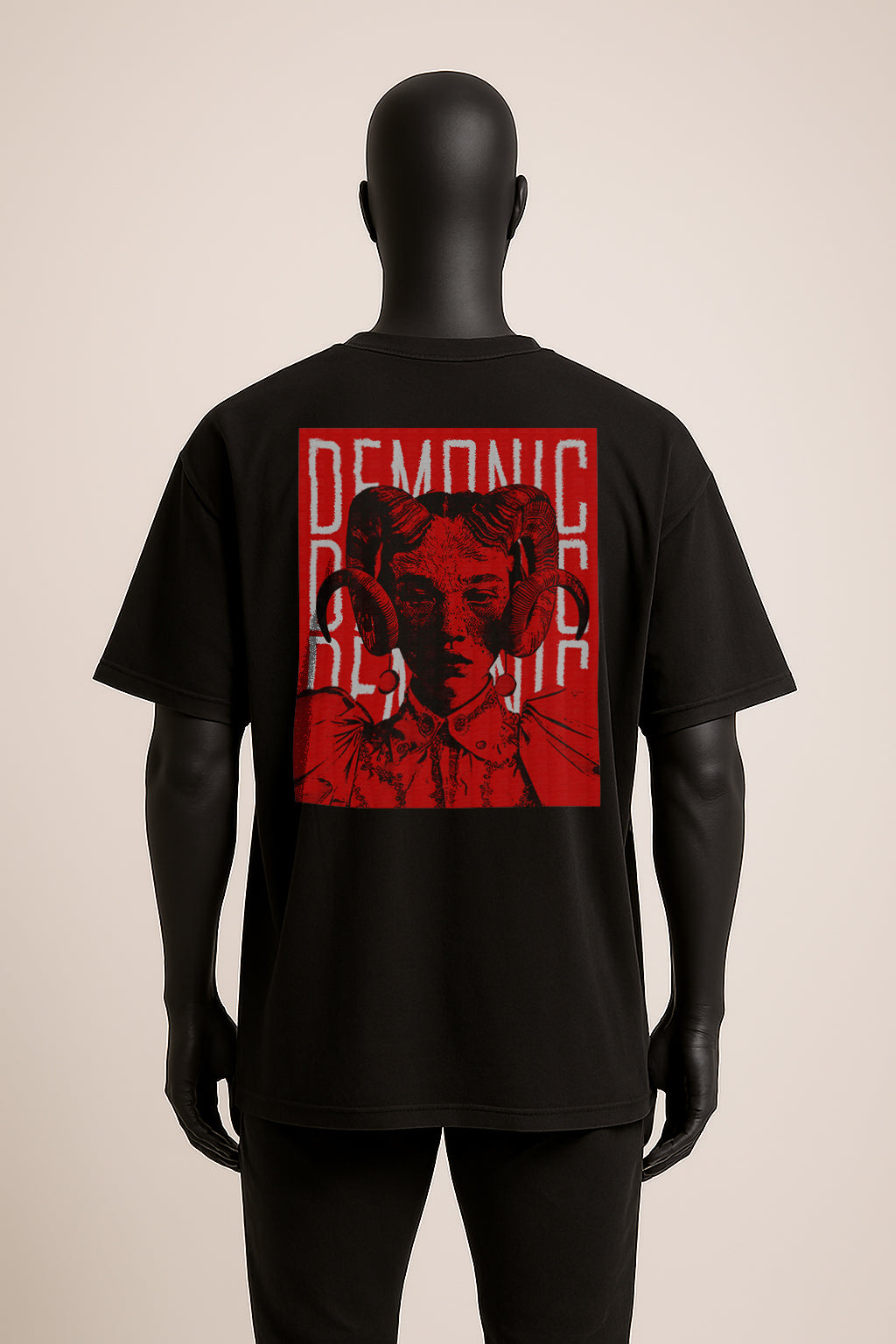 Oversized Tee – Demonic Elegance